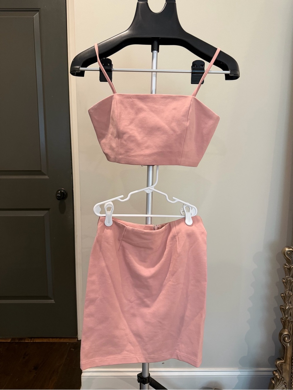 by the way. x REVOLVE Dusty Pink Two Piece Crop Top & Skirt Set Size S